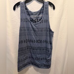 Mossimo Supply Co. Women's Patterned Blue Tank Top